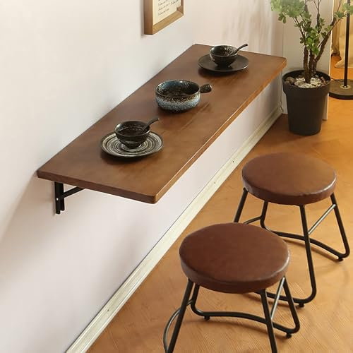 WLCNYL An der Wand montierter Klapptisch, klappbarer, an der Wand montierter Werktisch mit Klappblatt, Computer-Arbeitsplatz, mit schmalem, langem Wandtisch mit Stahlhalterung, für Küche, Waschküch
