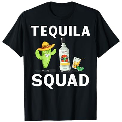Tequila Squad Funny Beber Party Cactus Friends Camiseta
