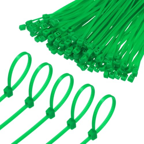 M METERXITY Paquete de 1000 Bridas de Nylon de 6 Pulgadas 11 Libras Bridas de Cable de Nylon Autoajustables para Interiores/Exteriores/Hogar/Oficina/Jardín/Taller/Seguridad [Verde]
