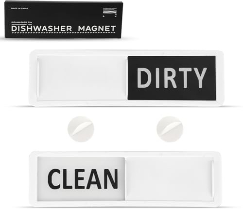 Realth Spülmaschinenmagnet | Clean/Dirty Dishwasher Sign | Schieben Spülmaschinenmagnet Indicator - Kitchen Gadgets 17.5cm x 5cm