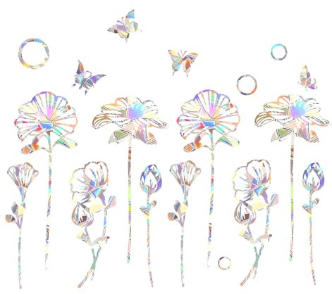 Prisma Fensteraufkleber, 18er Fensterdekoration - KollisionsSchutzfolie, regenbogenfarbene Nicht klebrige Prismen-Vinyl-Fensterfolie