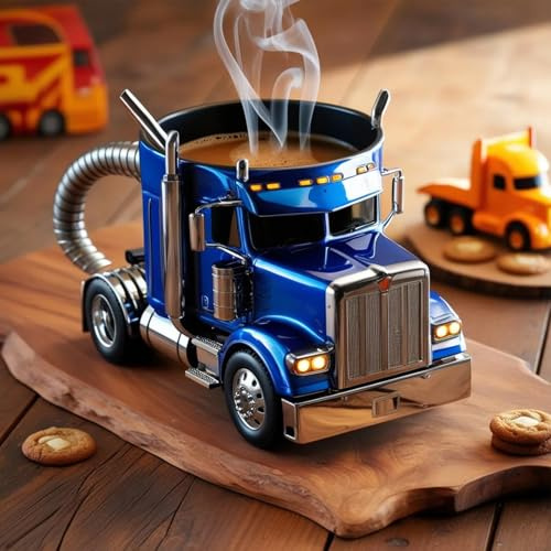 Pcingsia Tazza da caffè semi-camion, tazza da caffè fatta a mano, tazze da caffè divertenti per uomini, tazze da caffè da viaggio tazze da latte ghiacciato per tè, succhi di frutta, latte, cioccolata