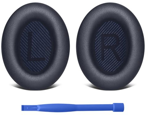 Wanme Ohrpolster für Bose QuietComfort 35 & Quiet Comfort 35 II Kopfhörer, weiche Protein-Leder, Schalldämmungsschaum, für Bose QC 35ii/35/25/15 QC2/Ae2, Blau