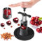 Snocciolatore per ciliegie, snocciolatore per ciliegie a sgancio rapido, 2 in 1, a pressione e a pressione, grande 33 mm, durevole, in acciaio inossidabile per uso alimentare e plastica PP, più