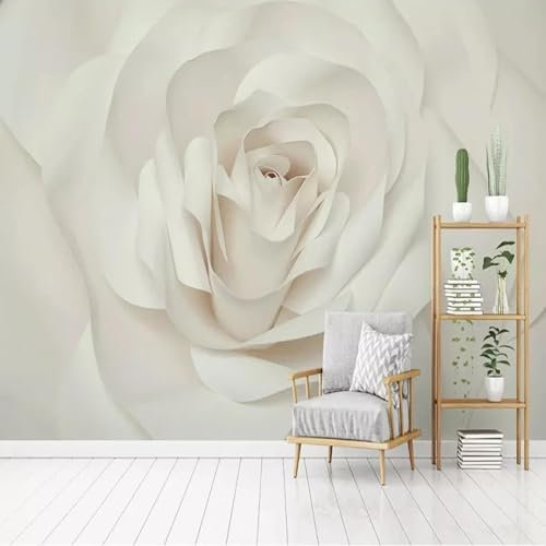 HBYUEHAN Moderno romantico fiore di rosa rosa bianca matrimonio foto 3D carta da parati ristorante hotel soggiorno TV sfondo carta da parati poster
