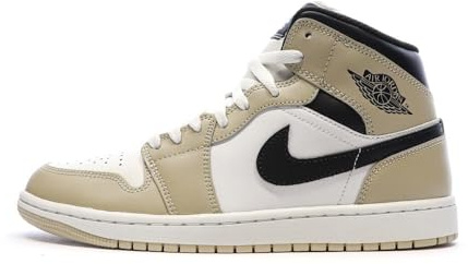 NIKE Air Jordan 1 Mid Weiß/Beige Herren, weiß, 44.5 EU