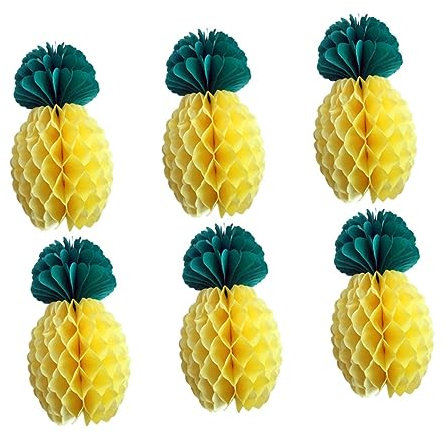 Amosfun 6stücke Wabenbälle Deko Ananas Aus Schöne Hawaiianische Ananas-hängedekoration Für Partys Festivals Und Zusammenkünfte Wiederverwendbar Für Tropisches Flair