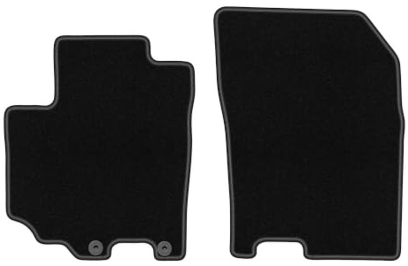 Velours-Fußmatten vorne passend für Suzuki Vitara III 2015-, Schwarz, Basic | passend für Crossover; dünner Velours-Teppich (Polypropylen), ca. 4 mm; rutschfest, runde Befestigungen (Typ AV)