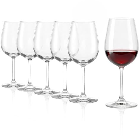 Stölzle Lausitz Bicchieri da vino rosso Sensation, set da 6 pezzi, 500 ml, di alta qualità per vini rossi, moderni calici da vino rosso con forma quadrata per il massimo sviluppo del gusto, lavabili