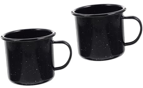 TOYANDONA 2 Pièces Mug Émail Tasse à Café Résistante à Chaleur pour Camping Couleur Profond pour Usage Extérieur
