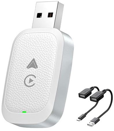 Wireless CarPlay Adapter for Toyota Alphard 2020, 2 in 1 CarPlay and Android Auto Adapter, Convert Wired to Bluetooth Wireless Carplay, Plug & Play, B White