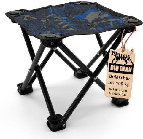 BigDean Petit tabouret de camping 23 cm Tabouret de pêche Tabouret de camping Tabouret à trois pieds pliable