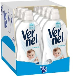 Vernel Weichspüler Sensitiv (10 × 50 Waschladungen), Wäscheduft speziell für empfindliche Haut, Duft für Wäsche mit einzigartiger hypoallergener Duft-Technologie, Weichspüler