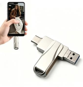 Clef USB C,512 GB 4-in-1 Clé USB pour Smartphone Cle Usbc Clé USBC Double Connectique,Transmission Haute Vitese Facile à Transporter,Rotation 360°,Compatible avec Plusieurs Appareils