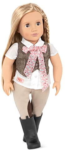 Our Generation - Leah - 46 cm-Reiterpuppe - Blondes Haar & braune Augen - Reitsport-Outfit - Vorgetäuschtes Spiel - Spielzeug für Kinder ab 3 Jahren