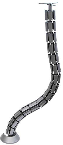 Gedotec Kabel-Durchführung Schreibtisch Kabelkanal Kunststoff Kabelmanagement für PC-Tisch & Bürotische | Kabelschlange 820 mm | Kabelhalter silber eloxiert | 1 Stück - Tisch-Kabelführung für 12 Kabel