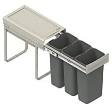 REJS RECYCLE BIN PULL OUT SOFT CLOSE KITCHEN WASTE BIN 300MM - 30 LTR (JC-604) (with front fixing brackets)
