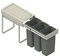 REJS RECYCLE BIN PULL OUT SOFT CLOSE KITCHEN WASTE BIN 300MM - 30 LTR (JC-604) (with front fixing brackets)