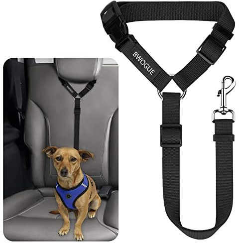 BWOGUE Pet Dog Cat Seat Belts, Car Headrest Restraint Adjustable Safety Leads Vehicle Seatbelt Harness (1 Pack)
