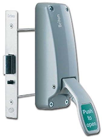 BRITON 389.N Push Pad Emergency Exit Mortice Nightlatch - Silver Enamelled