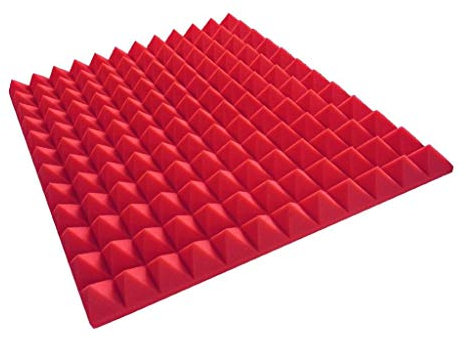 Pyramiden Schaumstoff Color Noppen Akustikschaumstoff Schall Schutz Dämmung Noppenschaum (Pyramide Rot/Pink ca.49x49x5cm)