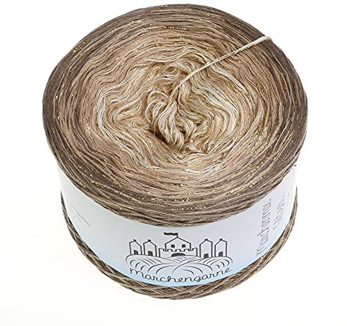 Bobbel Farbverlaufsgarn Zimtstern mit Glitzer 250g - 950m Schlamm außen 4 fädig Märchengarne Wolle
