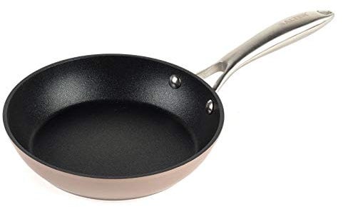 Salter BW07842C Forged Aluminium Metallic Non-Stick Frying Pan, 20 cm, Scratch & Corrosion Resistant Coating, Suitable for All Hob Types, Metal Utensil & Dishwasher Safe, Champagne, 10 Year Guarantee