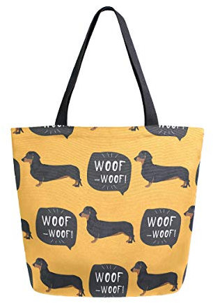 Mnsruu Wiederverwendbare Einkaufstasche für Damen, Dackel, Hund, Welpen, Tier, Lebensmittel, Einkauf, Reisen, Outdoor