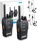 eSynic Talkie Walkie PT88E PMR446 2pcs sans Licence 16 Canaux, Rechargeable avec Chargeur USB, Lampe de Poche LED, Talkie Walkie Professionnel