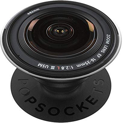 Cool Camera Lens Design Pop Up Fun Photographer Gift Black PopSockets PopGrip: Swappable Grip for Phones & Tablets