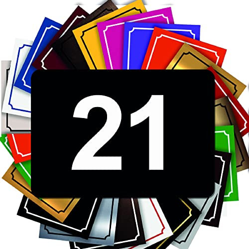 Nummer für Briefkastenaufkleber - Hausnummer PVC - Gravierte Personalisierbare Plakette - GROSS 10 x 7 cm (Schwarz)