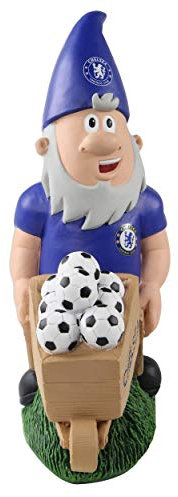 FOCO EPL FOOTBALL CHELSEA FC WHEELBARROW GARDEN GNOME 10.5 ORNAMENT INDOOR/OUTDOOR