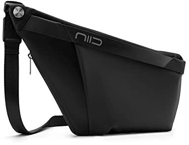 NIID FINO F4 Sling Bag Leichte Slim Crossbody Tasche für Herren AntiDiebstahl Brust Schulter Rucksack Wasserdicht Schlank Casual Daypack für Reisen Outdoor Wandern Radfahren (ohne Maskenpackung),