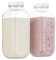 kitchentoolz Bouteille de lait carrée en verre de 946 ml avec couvercles hermétiques en métal blanc – Pichet à lait vintage réutilisable – Récipients à boire pour lait, yaourt, smoothies, kéfir