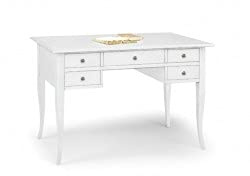 Mar.c.a. Design - Klassischer Schreibtisch mit 5 Schubladen aus Pappelholz, mattweiß, elegant und im Shabby-Chic, Kunst Povera Made in Italy - Maße 150 x 65 x 81 cm