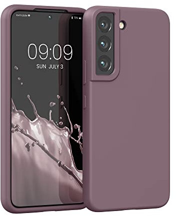 kwmobile Carcasa Compatible con Samsung Galaxy S22 Funda - Case TPU y Silicona antigolpes - Apto Carga inalámbrica - violteta Ciruela