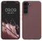 kwmobile Carcasa Compatible con Samsung Galaxy S22 Funda - Case TPU y Silicona antigolpes - Apto Carga inalámbrica - violteta Ciruela