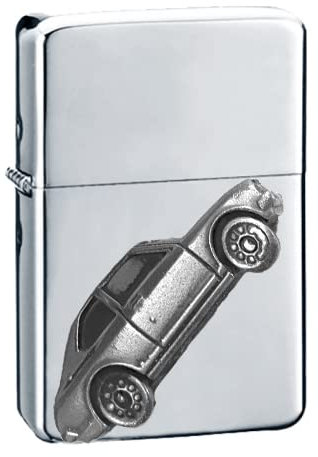 Toyo Carina 1970er Jahre Ref348 3D Zinn-Effekt Auto Design auf einem Klappdeckel Benzinfeuerzeug, winddicht, Silber nachfüllbar