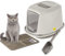 CAT CENTRE Jumbo Grey Hooded Kitten Litter Tray +Waste Scoop +Tray Mat Set Carbon Filter Large Cat Toilet Pet Box Loo Pan Starter Pack Portable Swing Flap Door Carry Handle Galaxy Easy Cleaning