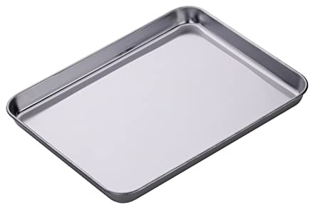 Buyer Star Stainless Steel Baking Tray, Baking Sheet Cookie Tray Oven Pan,31.3cmx24.5x2.5cm,Non Toxic & Healthy, Mirror Finish & Rust Free, Easy Clean & Dishwasher Safe