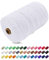 Uiopa Hilo Macrame 3mm x 200m, Cuerda Macrame Gruesa Cuerda de Algodon Natural, Cordel Colores Hilo de Algodón para Manualidades, Macrame Pared, Cortinas, Colgar Plantas, Colgar Fotos (Blanco)