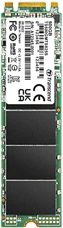 Transcend SSD interno MTS825S M.2 2280 SATA III da 500 GB 6 Gb/s, memoria 3D NAND, per upgrade laptop/desktop TS500GMTS825S