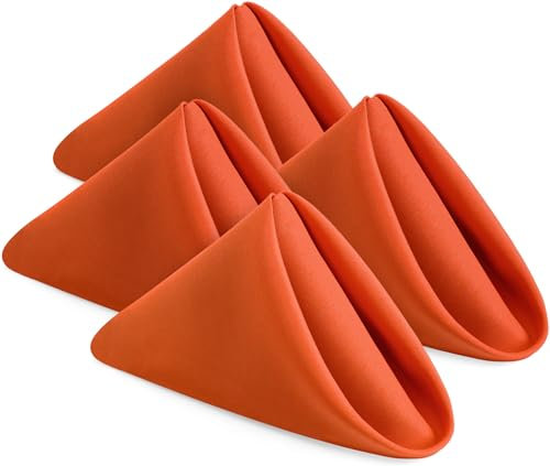 Utopia Home Stoffservietten, 50,8 x 50,8 cm, gesäumte Kanten, waschbar und wiederverwendbar, ideal für Partys, Hochzeiten und Abendessen, Orange, 24 Stück