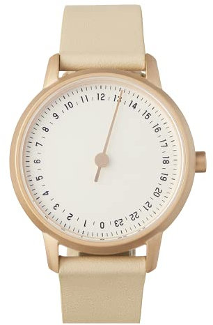 slow Round-S 11 - Ivory Leather, Rose Gold Case, Silver-White Dial