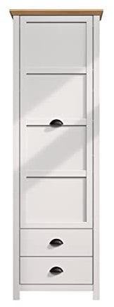 trendteam smart living - Indy - Garderobenschrank - Kleiderschrank im Landhausstil - (BxHxT) 65 x 201 x 41 cm - mit eleganten Muschelgriffen aus Metall - 2 Schubladen und 4 Fächer - kratzfest