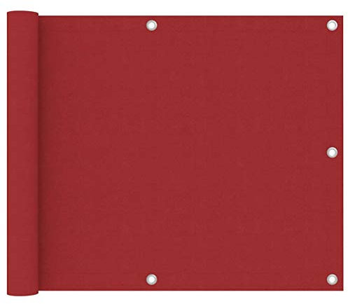 XIAOGUANG Brise-vue pour balcon, balcon, pare-vent, terrasse, balcon, balcon, brise-vue, brise-vue jardin, rouge, 75 x 500 cm, tissu Oxford