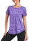 Deaviya Sport T-Shirt Damen, Kurzarmshirt Frauen, Workout Tops Rundhalsausschnitt Athletisch Lässig Laufen Yoga Fitness T-Shirts Locker Seite Split Tee