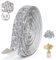 3 Yards Selbstklebendes Kristall-Strass-Diamantband Mit 2 mm Strass, für Hochzeit, Geburtstag, Dekoration, Kunsthandwerk (Silber, 6 Reihen)