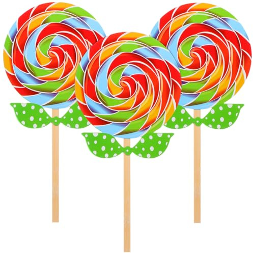COLLBATH 3pcs Realistic Lollipop Props Decorative Fake Candy for Photography Party Scenes Weddings and Boy Girl Toys Bright Simulation Lollipops for Creative Photo Shoots