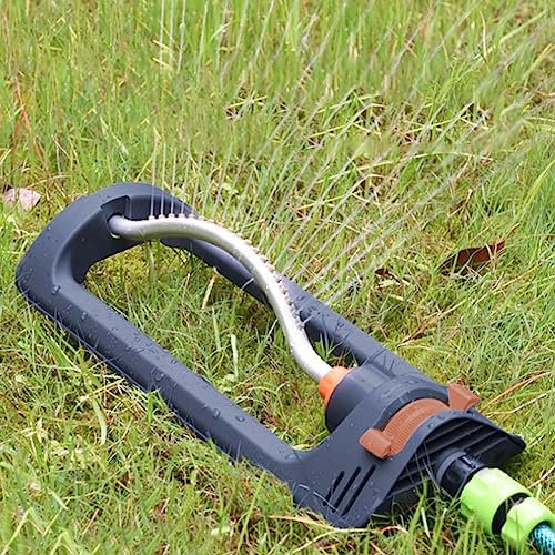 RANRAO Oscillating Lawn Sprinkler, Oscillating Sprinkler Rustproof Swing Irrigation Sprinkler for Large Lawn, Adjustable Lawn Bar Sprinkler Garden Irrigation Sprayer